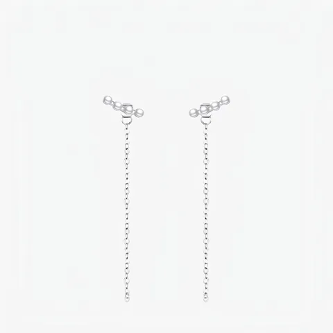 Orecchini A Nappa In Argento Sterling 925 Con Perla Artificial Catena Lunga Pendenti Per Donna Gioielli Eleganti Minimalisti