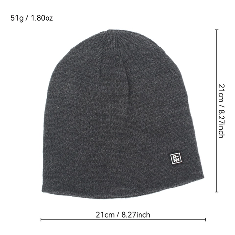 Gorro De Punto Beanie Acrílico Cálido Cortavientos Invierno Exterior Casual Color Sólido Unisex Con Parche