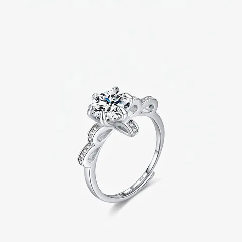 925 Sterling Zilveren Kroonring Met Ronde Zirkoon Glinsterende Tiara Holle Verstelbare Open Vingerband Sieraden Voor Dames