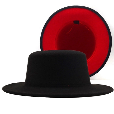 Vintage Wool Felt Fedora Hat Wide Brim Flat Top Jazz Cap For Men Women Classic Solid Color Autumn Winter Accessory