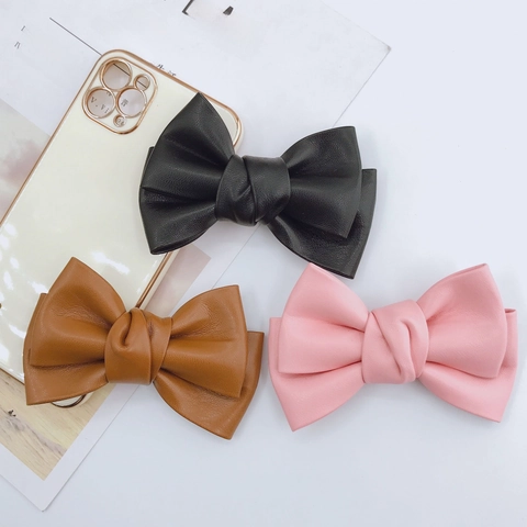 Accessori Per Gioielli DIY Fiocco Pieghettato In Pelle Artificiale Trama Litchi Artigianale Decorazione Custodia Telefono