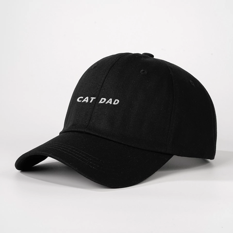 Baseball Cap Cotton Twill Embroidered Cat Mom Dad Lettering Sun Protection Casual Accessory For Pet Lovers