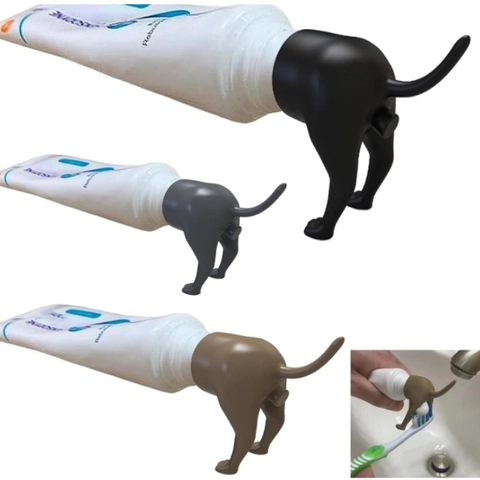 Hond Kont Tandpasta Topper Grappig TPR Nieuwigheid Badkamer Accessoire Knijper Dop Gag Cadeau Voor Volwassenen