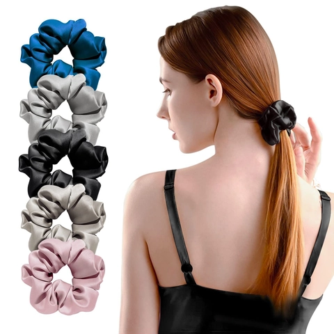 Reine MaulbeerSatin Haargummis Handgefertigt Elastisch Weich Haarbänder Für Damen Elegante Haaraccessoires