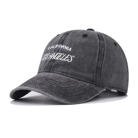 Berretto Da Baseball In Cotone Lavato Ricamo California Los Angeles Vintage Distressed Dad Hat Regolabile Uomo Donna