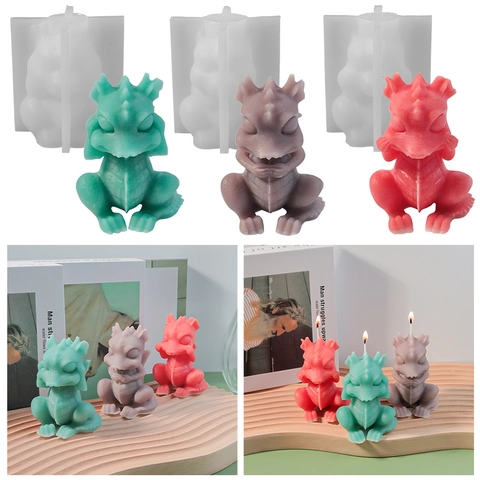 Drachenform Silikonform Für DIY Kerzenherstellung Aromatherapie Gips Harz Handwerk Cartoon Dinosaurier Deko Ornament