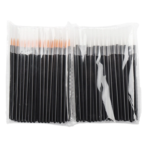 Wegwerp Eyeliner Kwasten Micro Applicatoren Synthetische Vezels Plastic Handvat Fijne Tip Make-Up Tools Met Transparante Kap