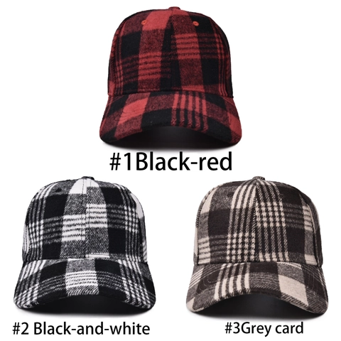 Klassische Karierte Wollmütze Baseball Cap Retro Verstellbar Dick Warm Winter Outdoor Hut Für Herren Damen