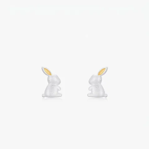 925 Sterling Zilver Konijn Oorknopjes Voor Vrouwen Schattig Gematteerd Dier Klein Ontwerp Minimalistische Sieraden Cadeau