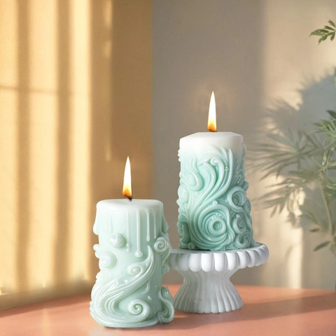 Cylindrical Silicone Candle Mold Carved Spiral Texture For DIY Scented Candle Plaster Diffuser Stone Soap Making Vintage