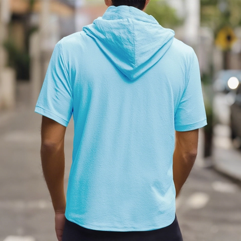 Chemise À Capuche En Lin Pour Hommes Manches Courtes Boutonné Décontracté Été Respirant Léger Cordon De Serrage Haut Uni