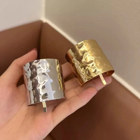 Pettine Per Capelli In Metallo Martellato Inserto A Forma Di U Per Coda Di Cavallo Accessorio Minimalista Oro Argento Per Donne