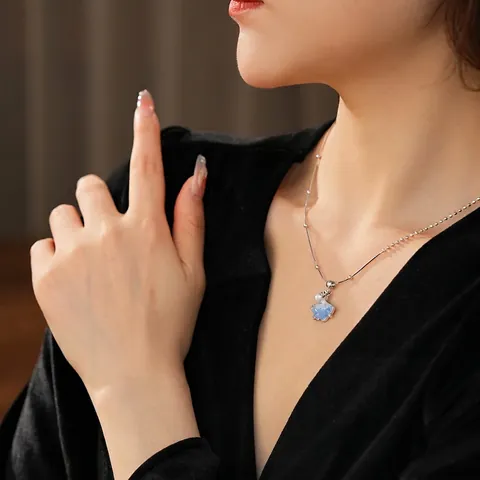 Collana Con Ciondolo Foglia Di Ginkgo Rame Con Cristallo Artificiale E Perla Artificial Gioielli Di Moda Eleganti Per Donna