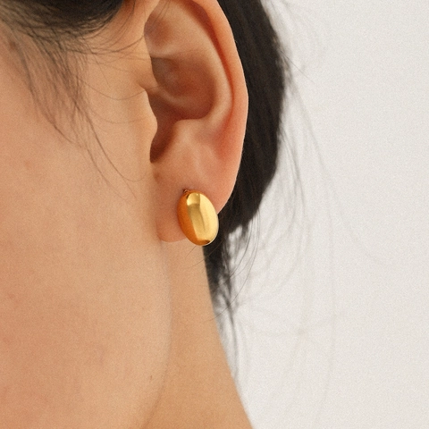 Orecchini A Lobo Acciaio Inossidabile Placcato Oro 18K Zircone Geometrico Minimalista Ipoallergenico Gioielli Moda Donna Regalo