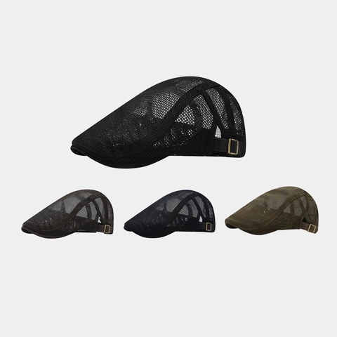 Mesh Ivy Cap Breathable Summer Sun Protection Adjustable Vintage Flat Hat For Men Women