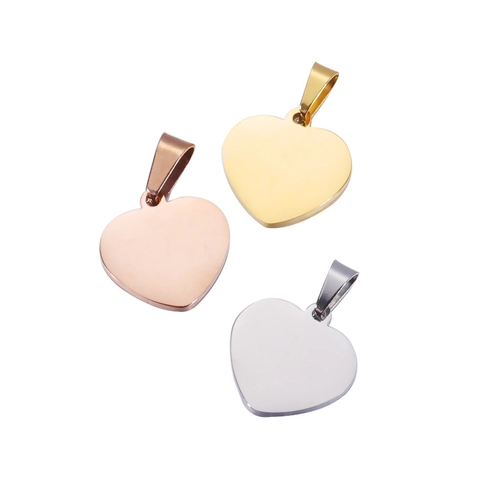 Heart Charm Pendant Mirror Polished Stainless Steel For DIY Jewelry Making Necklace Bracelet Accessory