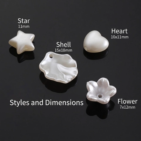 Perline In Finta Perla Artificial Acrilica Forme Miste Cuore Stella Conchiglia Fiore Perline Sfuse Per Creazione Gioielli Fai Da Te