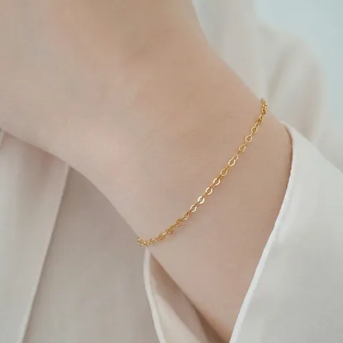 Pulsera de Cadena de Acero Inoxidable de Varias Capas Minimalista Para Mujer Joyería Chapada en Oro de 14K Plata Cadena de Caja