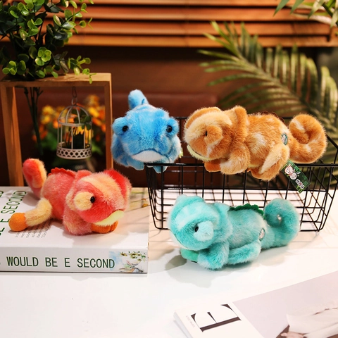 Chameleon Plush Toy Magnetic Lizard Stuffed Animal Refrigerator Magnet Soft Home Decor Gift For Kids