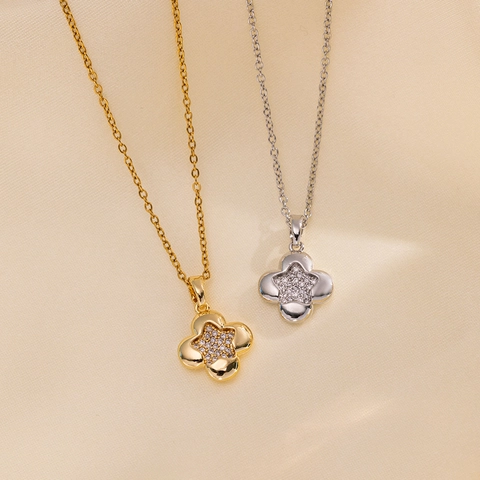 Pendant Necklace Stainless Steel Star Four Leaf Clover Clavicle Chain Fashion Minimalist For Women
