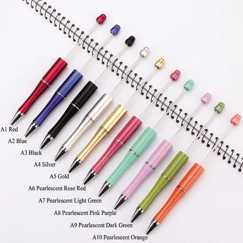 Penna a Sfera con Perline Fai-da-te Creativa Plastica Metallo UV Galvanizzato Gradiente Forniture per Ufficio Scuola Cancelleria
