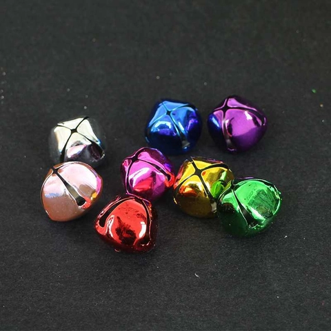 Colorful Frosted Metal Bells Cross Opening Star Top Decorative Craft Bells For Christmas DIY Keychain Accessories