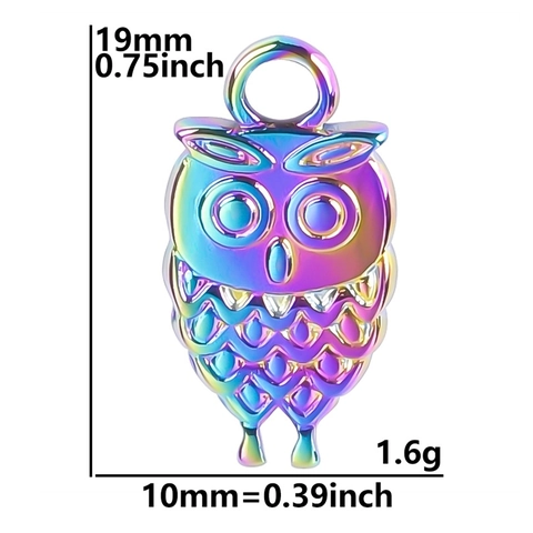 Colgante De Búho Animal De Acero Inoxydable Dije Para Fabricación De Joyas Collar Pulsera Accesorio DIY