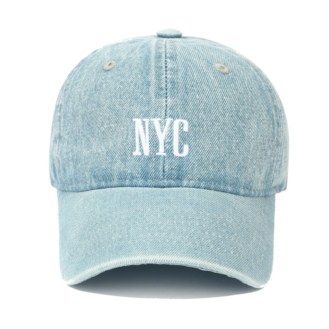 Washed Denim Baseball Cap NYC Embroidery Vintage Retro Adjustable Cotton Sun Hat For Men Women