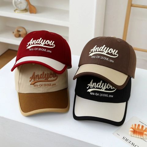 Cappello da Baseball per Bambini con Lettera Ricamata Andyou Seoul 2014 Cappello a Contrasto di Colore per Ragazzi Ragazze Parasole