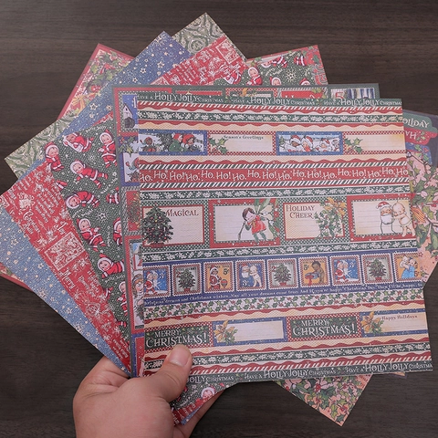 Carta Per Scrapbooking Di Natale Motivo Vintage Materiale Di Sfondo Per Decorazione Di Diari Fai Da Te Stile Vintage
