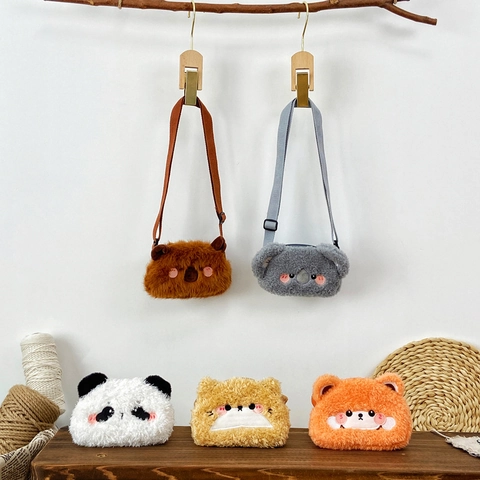 Borsa A Tracolla In Peluche Animali Per Bambini Mini Cartone Animato Panda Orso Koala Borsa A Spalla Bambine Morbida