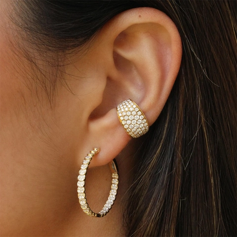 Boucles Oreilles Ear Cuffs Femmes Cuivre Zircon Sans Perçage En U Zircon Baguette Bijoux Luxe Minimalistes Cadeau