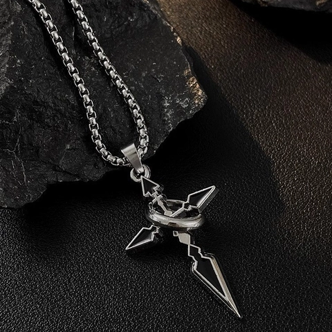 Punk Titaniumstaal Kruis Hanger Halsketting Voor Mannen Vrouwen Gothic Legering Geometrische Ketting Sieraden