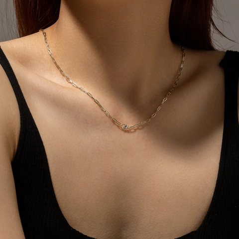 925 Sterlingsilber Halskette Mit Bösem Auge Für Damen Blau Marquise Strass Anhänger Büroklammerkette Modeschmuck Geschenk
