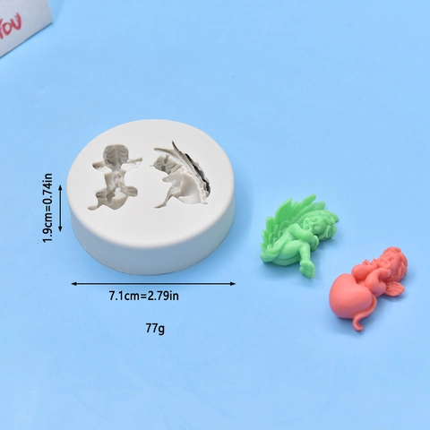 Engel Siliconen Vorm Cupido Vorm Rond Fondant Cake Decorating Tool Handgemaakte Zeep Kaars DIY Knutselen