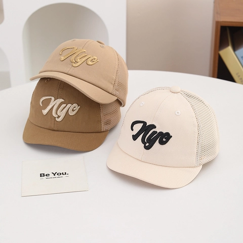 Cappellino Da Baseball In Rete Per Bambini Cotone Traspirante Estate Cappello Sole NYC Ricamo Regolabile Trucker Hat Per Ragazzi Ragazze