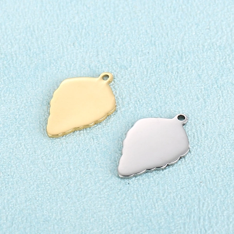Colgantes En Forma De Hoja Pulido Espejo Dijes De Acero Inoxidable Para Fabricación De Joyas DIY Collar Pendientes Moda