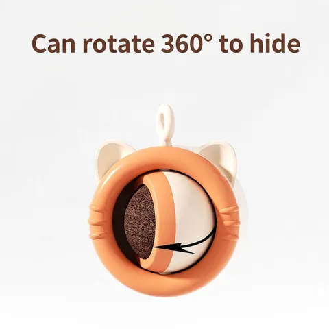 Rotating Catnip Ball Toy For Cats Wall Mounted Catnip Wall Ball Cat Molar Toy Interactive Teeth Cleaning Treat For Kittens Pet Supplies