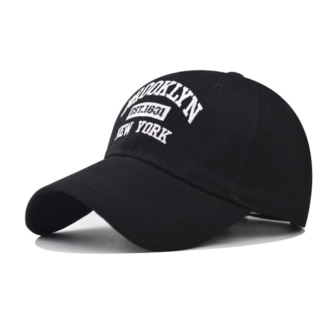 Brooklyn New York Borduurwerk Katoen Honkbalpet Voor Heren Dames Verstelbare Retro 3D Letters Kleppet Outdoor Zonbescherming Cap