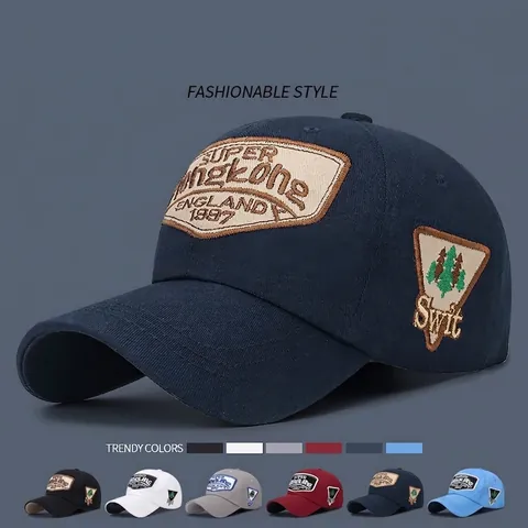 Gorra De Béisbol De Algodón Bordado Vintage Ajustable Protección Solar Sombrero Deportivo Exterior Hombre Mujer