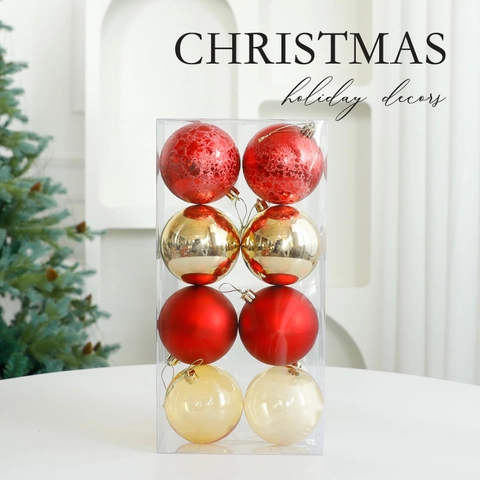 Χριστουγεννιάτικες Μπάλες PVC Πλαστικό Άθραυστο Γυαλιστερό Ματ Γκλίτερ Κρεμαστά Στολίδια Για Δέντρο Γιορτής