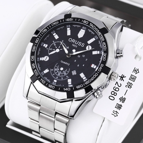 Men's Business Quartz Watch Fashion Stainless Steel Strap Waterproof Calendar Tachymeter Multi Dial Wristwatch For Men