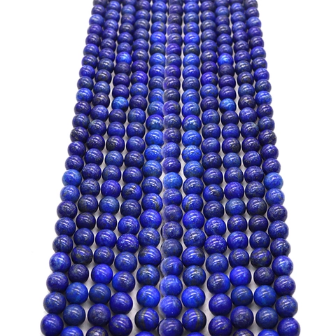 Natürliche Lapislazuli Runde Steinperlen Dunkelblau Polierte Lose Perlen DIY Halskette Armband Schmuckherstellung Zubehör