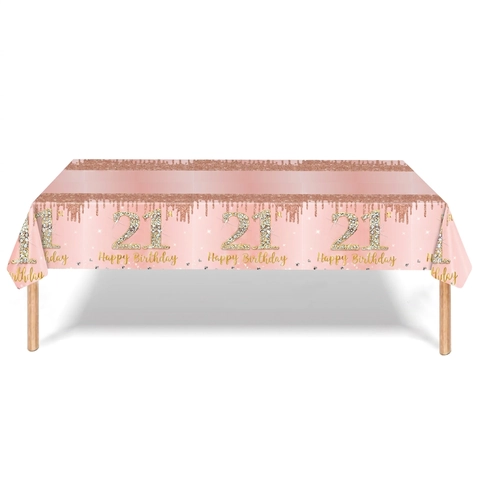 Rose Gold Pink Geburtstag Party Dekoration Einweg Tischdecke Pappteller Servietten Becher Jubiläum Feier Zubehör Damen