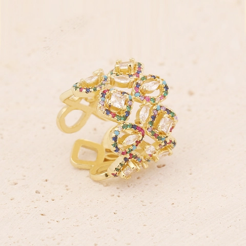 Anelli Aperti Regolabili In Rame E Zircone Moda Malocchio Cuore Stella Leopardo Smalto Gioielli Per Donne