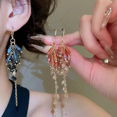 Böhmische Lange Quastenohrringe Mit Glasperlen Und 925er Sterling Silber Ohrstecker Vintage Ethnischen Stil Für Frauen