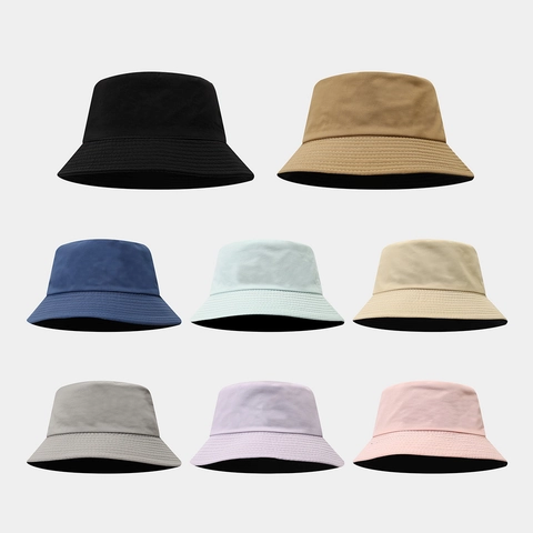 Bucket Hat Quick Dry Polyester Sun Protection Round Top Wide Brim Outdoor Travel Fisherman Hat Minimalist Solid Color Casual