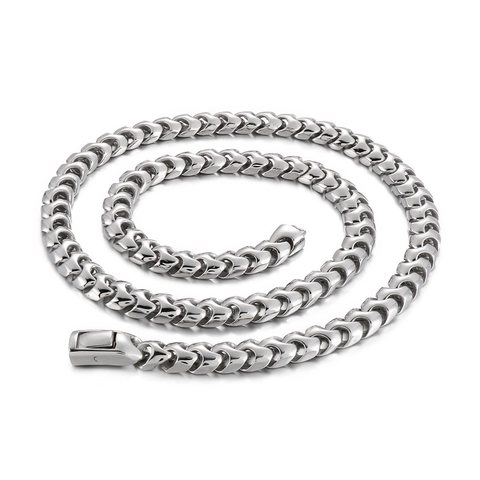 Hip Hop 316L Stainless Steel Keel Chain Necklace Round Grinding Polished Trendy Franco Link Jewelry For Unisex
