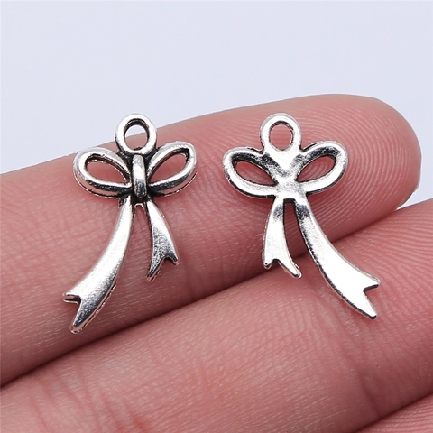 Dijes De Lazo Aleación De Metal Color Plata Antigua Estilo Vintage Accesorios Para Creación De Joyería DIY Pulseras