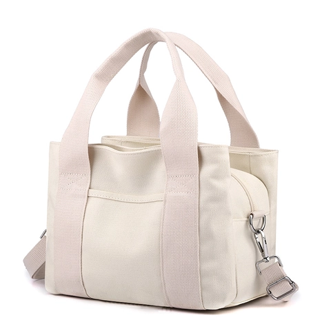 Sac À Main En Toile Pour Femmes Multi Poches Grande Capacité Sac À Épaule Bandoulière Style Coréen Décontracté